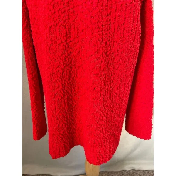 Cafe Marrakesh Red Soft Stretch Loose Knit V-Neck Sweater - 2X - Picture 3 of 12